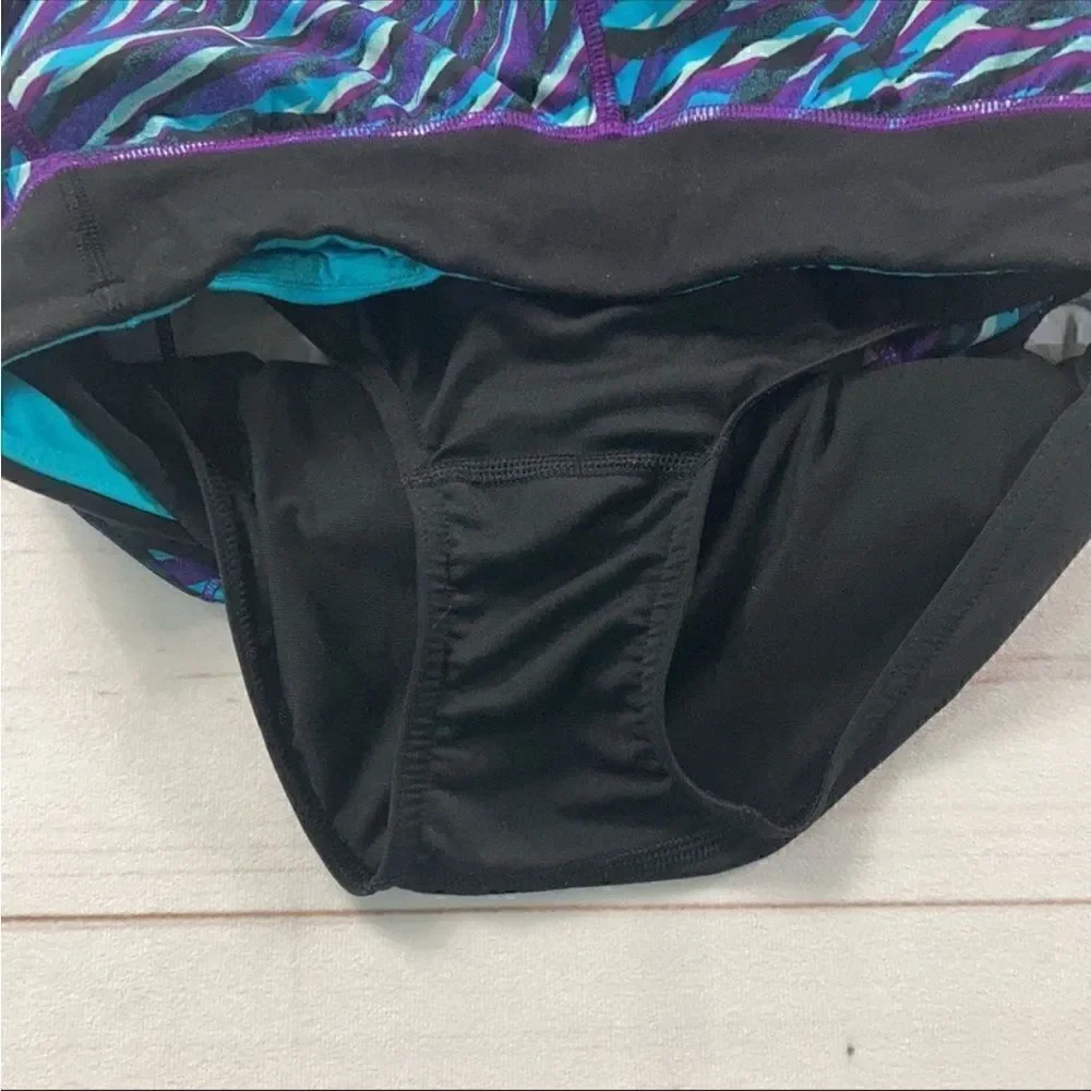 Ivivva By Lululemon Speedy Shorts Black, Blue & Purple Zebra Print